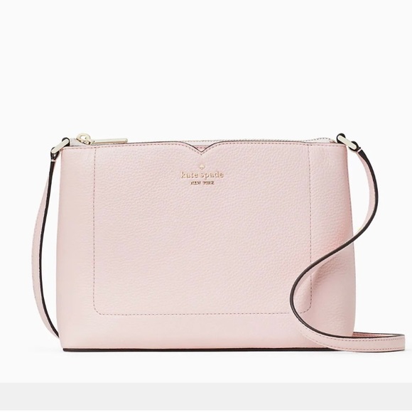 Kate Spade Harlow Crossbody, Leather, PINK, Medium, NWT $279 msrp,chalk pink - Picture 2 of 6